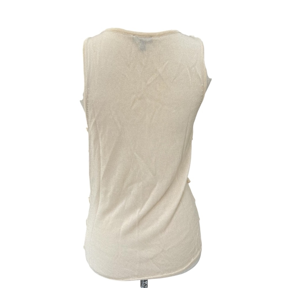 Talbots Cream Layered Ruffle Knit Tank - Picture 3 of 7